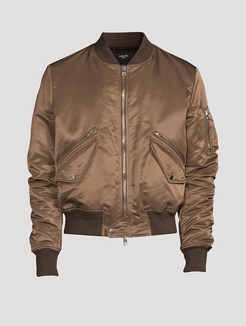 Silk Nylon Bomber Jacket