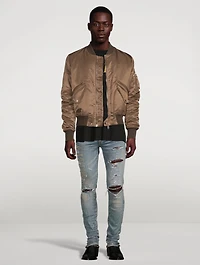 Silk Nylon Bomber Jacket