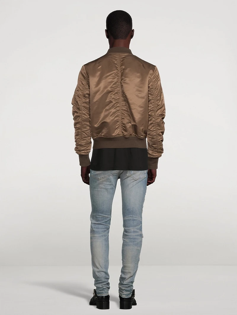 Silk Nylon Bomber Jacket