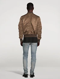 Silk Nylon Bomber Jacket