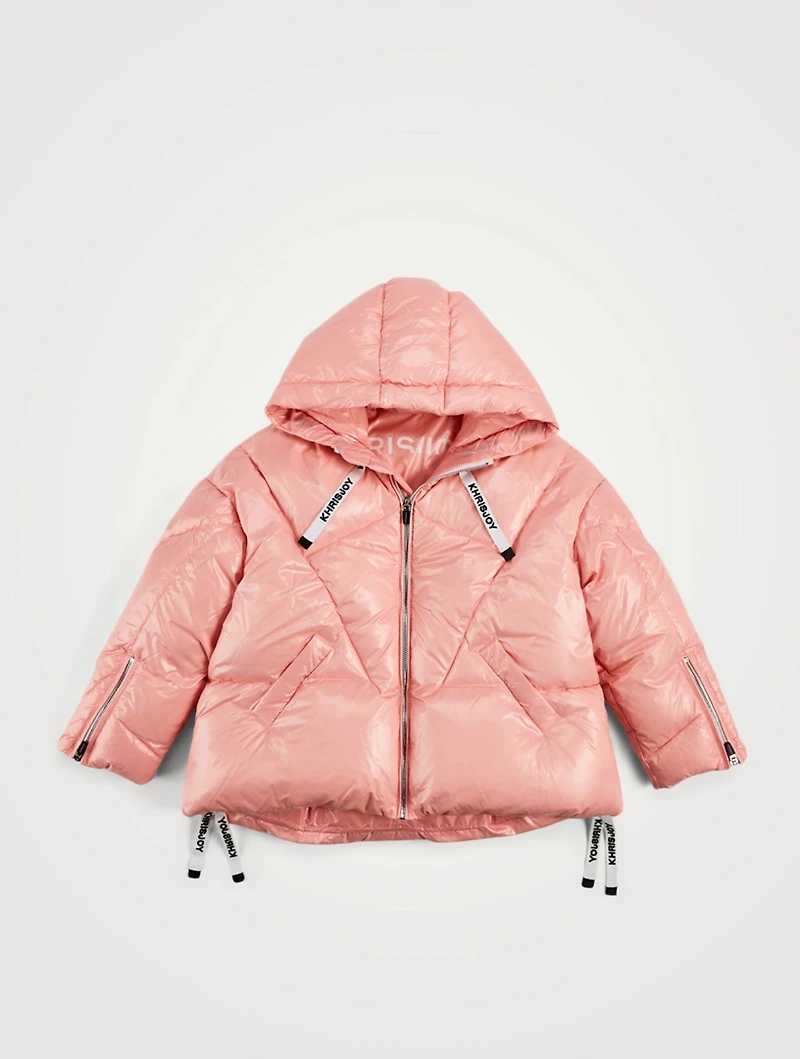 Kids Shiny Oversized Down Puffer Jacket