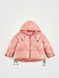 Kids Shiny Oversized Down Puffer Jacket