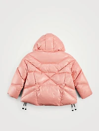 Kids Shiny Oversized Down Puffer Jacket
