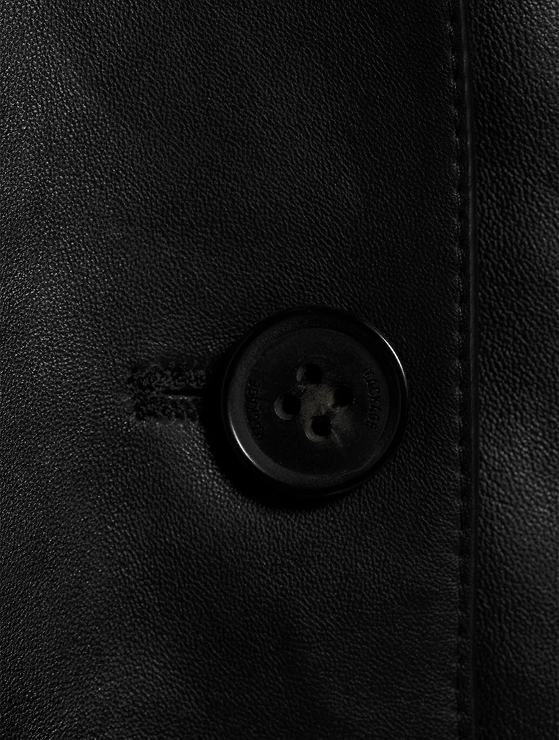 Gael Leather Belted Trench Coat