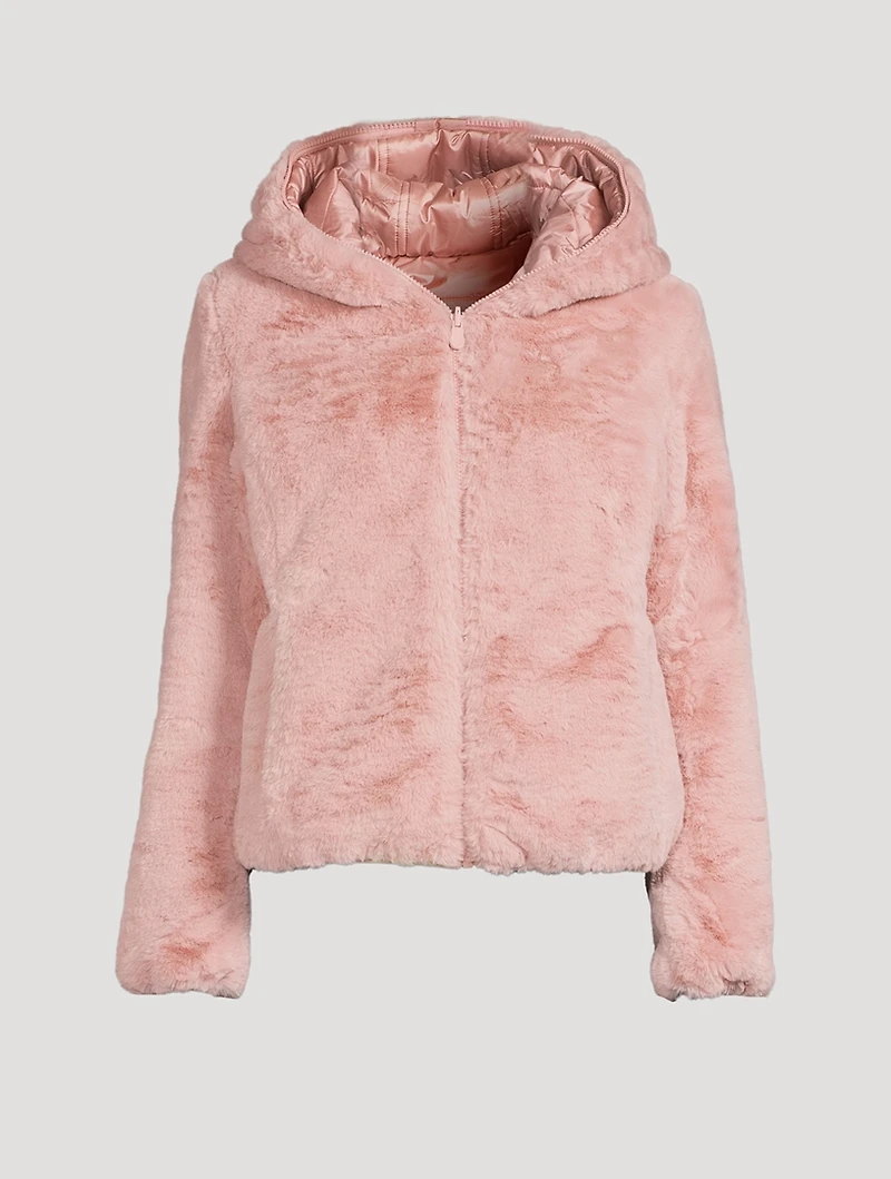 Laila Faux Fur Reversible Jacket With Hood