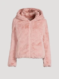 Laila Faux Fur Reversible Jacket With Hood