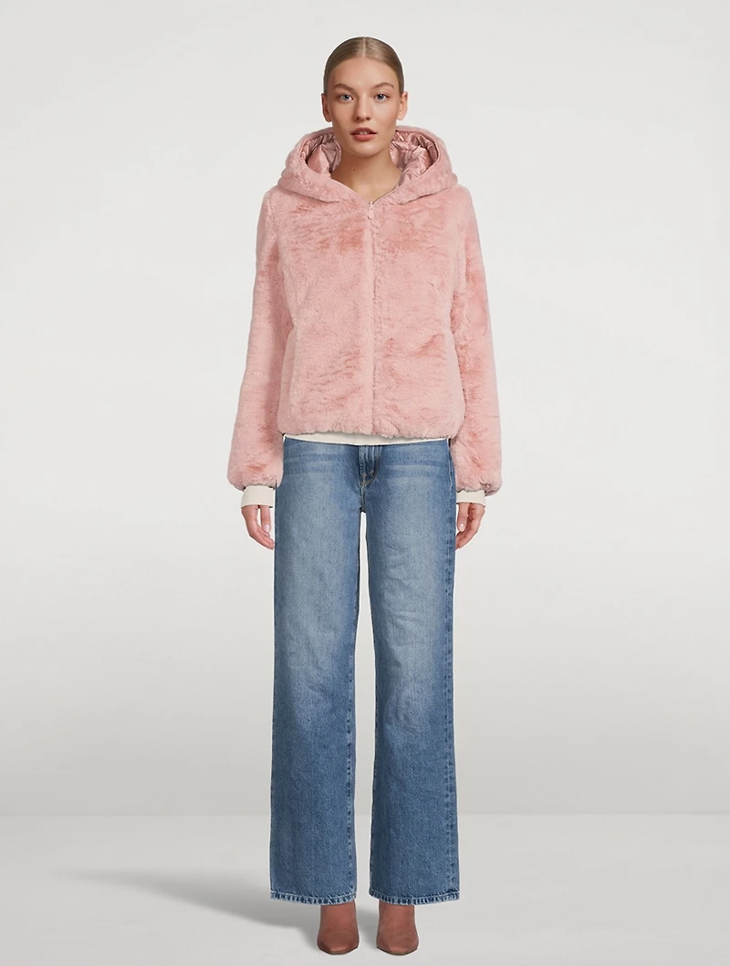 Laila Faux Fur Reversible Jacket With Hood