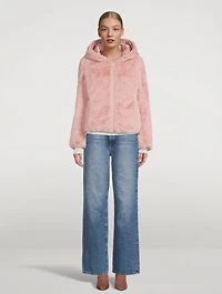 Laila Faux Fur Reversible Jacket With Hood