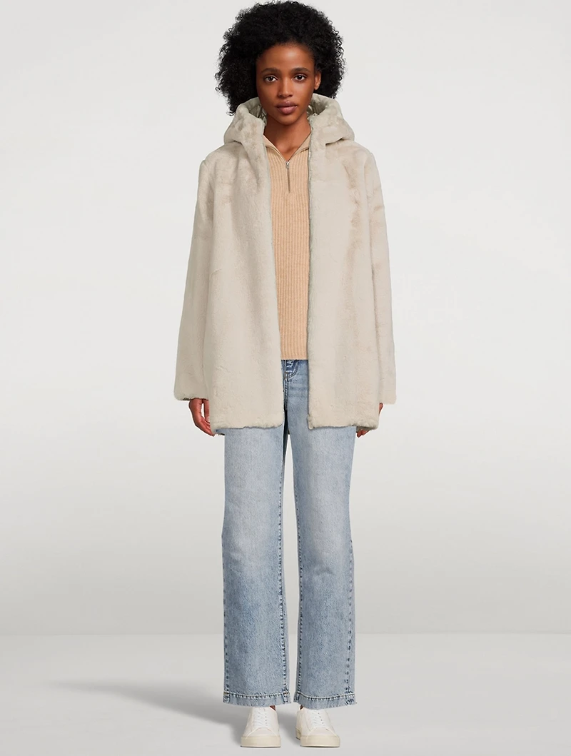 Bridget Faux Fur Reversible Jacket With Hood