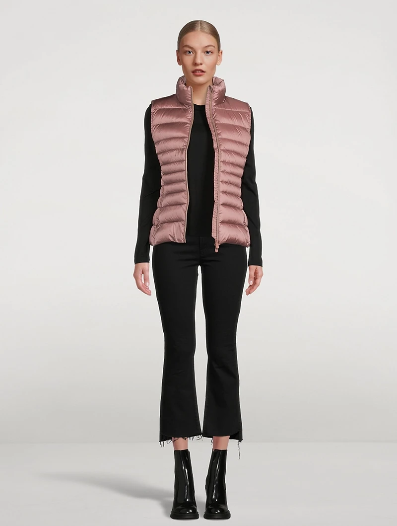 Lynn Quilted Vest With Stand Collar