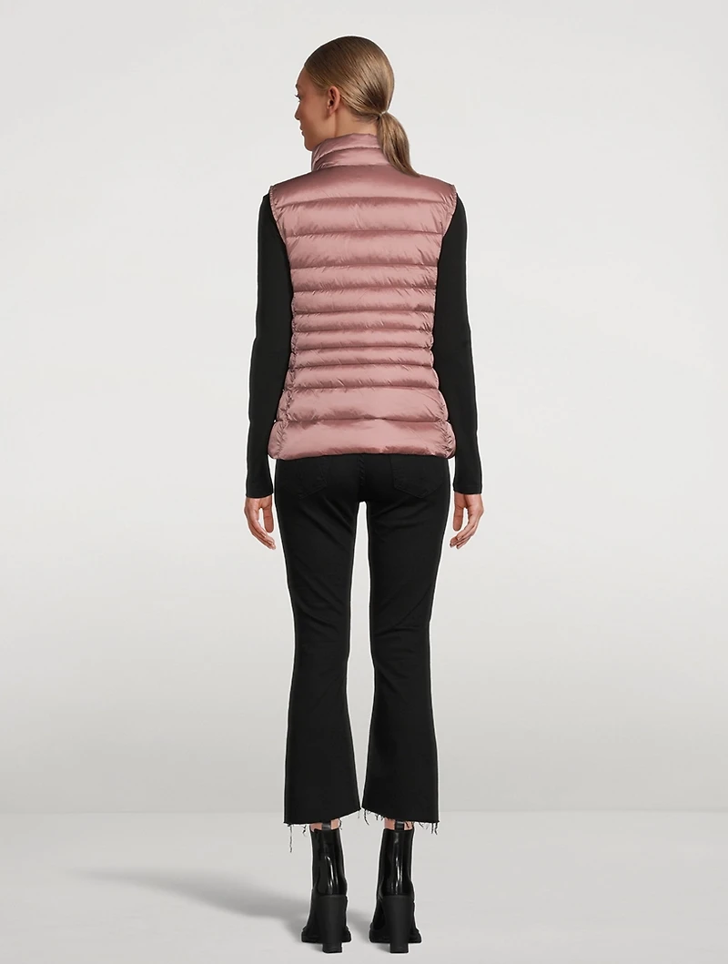 Lynn Quilted Vest With Stand Collar