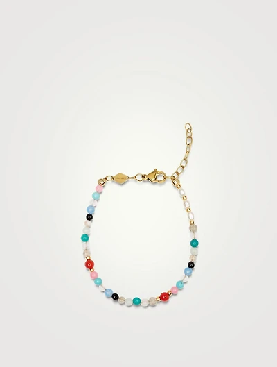 Mini Multicolour Beaded Bracelet With Pearl