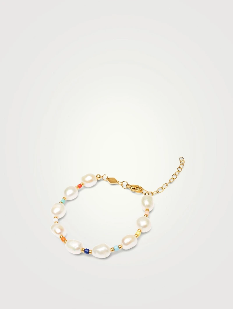 Mini Pearl Bracelet With Multicolour Beads