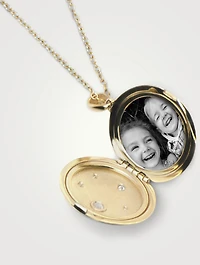 Jac+Jo 14K Gold Gothic Diamond Locket Necklace