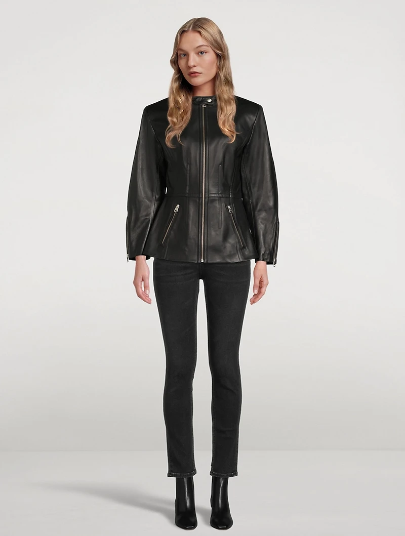 Emely Leather Fitted Jacket