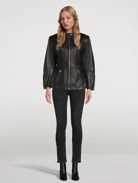 Emely Leather Fitted Jacket