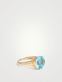 Vintage 14K Gold Blue Topaz Ring