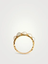 Antique 18K Gold Five-Pearl Ring