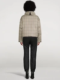 Mylah Short Down Puffer Jacket Plaid Print