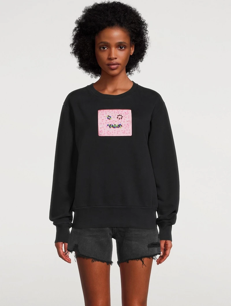 Beaded Cotton Sweatshirt