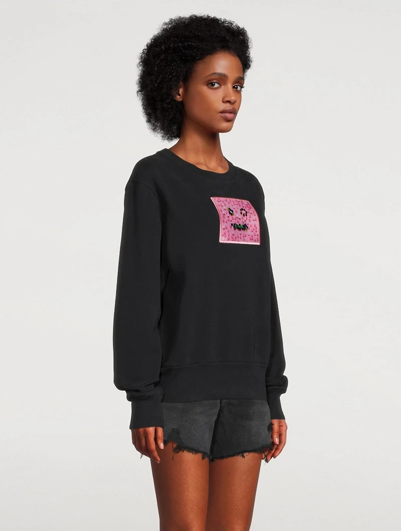 Beaded Cotton Sweatshirt