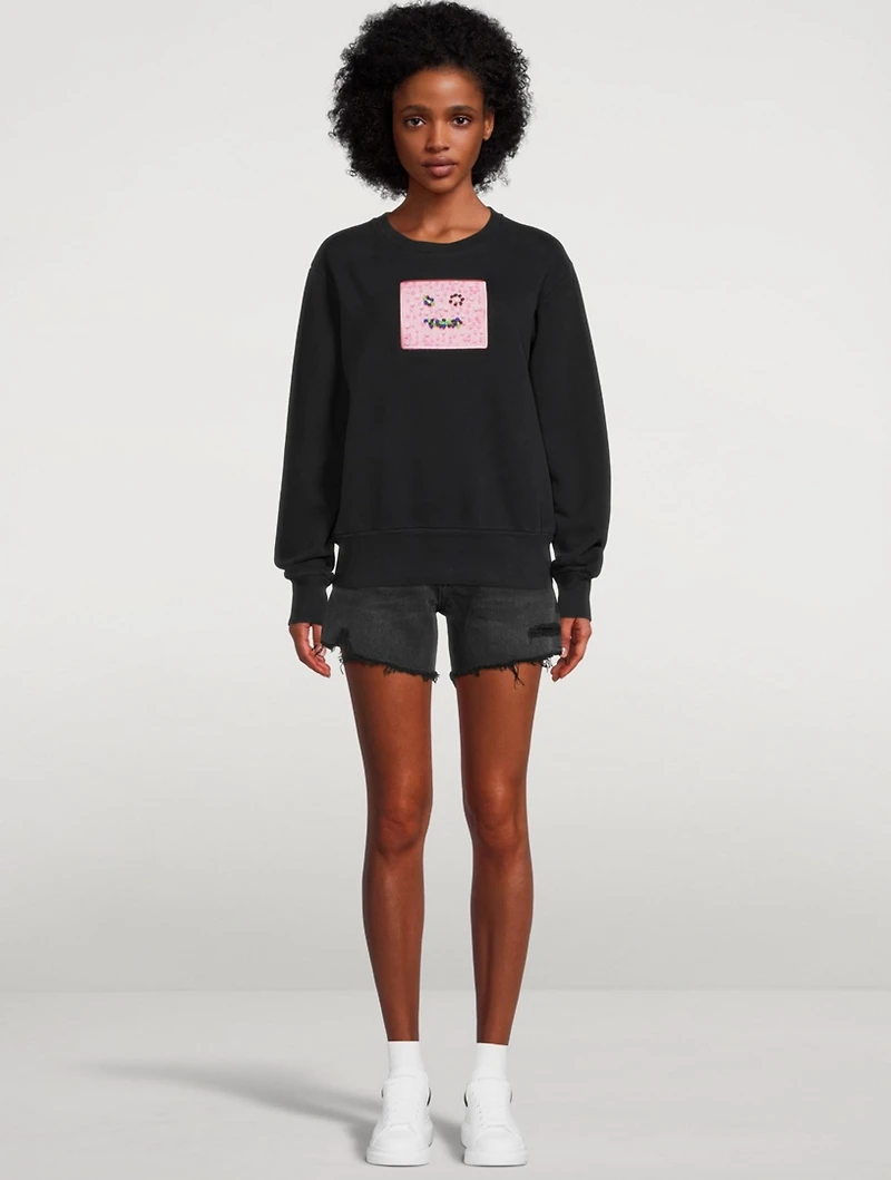 Beaded Cotton Sweatshirt