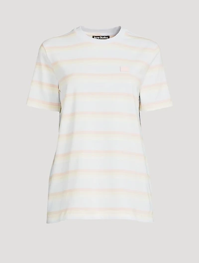 Cotton Stretch T-Shirt Striped Print