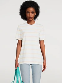Cotton Stretch T-Shirt Striped Print