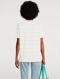 Cotton Stretch T-Shirt Striped Print
