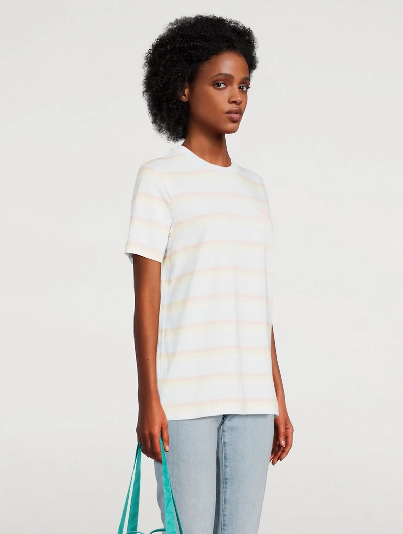 Cotton Stretch T-Shirt Striped Print