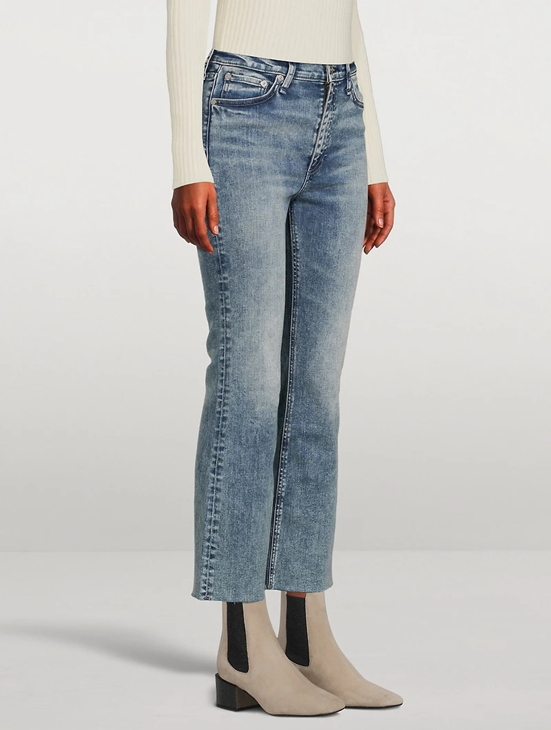 Nina High-Waisted Flared Ankle Jeans