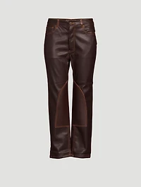 Tate Straight-Leg Faux Leather Jeans