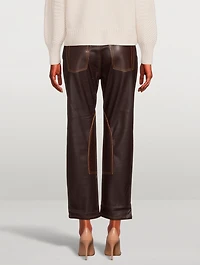 Tate Straight-Leg Faux Leather Jeans