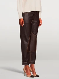 Tate Straight-Leg Faux Leather Jeans