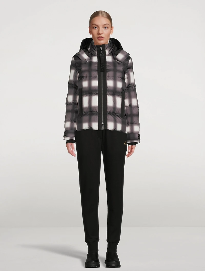 Thudaka Down Puffer Jacket Plaid Print