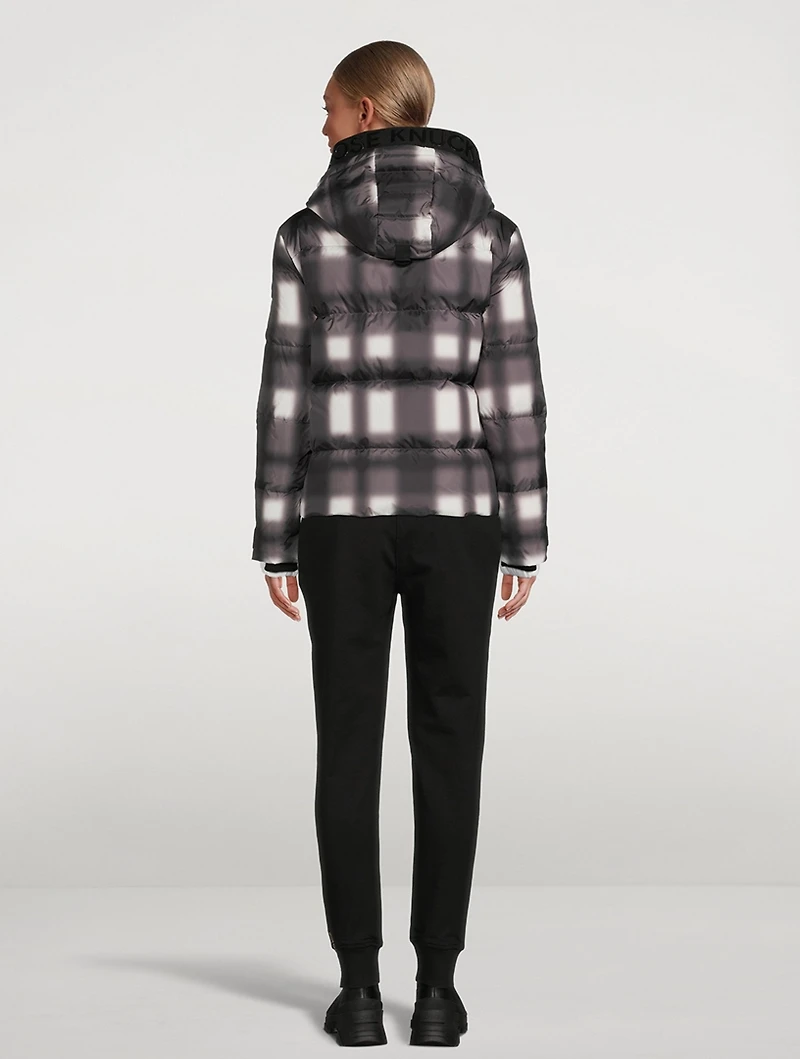 Thudaka Down Puffer Jacket Plaid Print