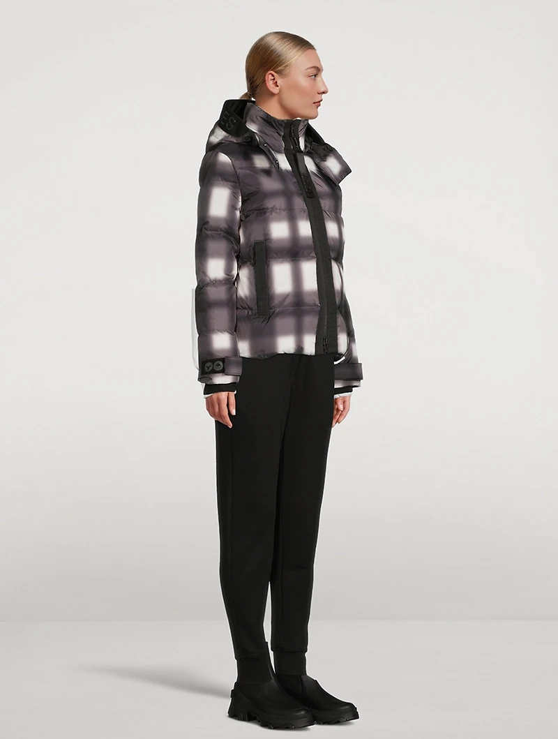 Thudaka Down Puffer Jacket Plaid Print
