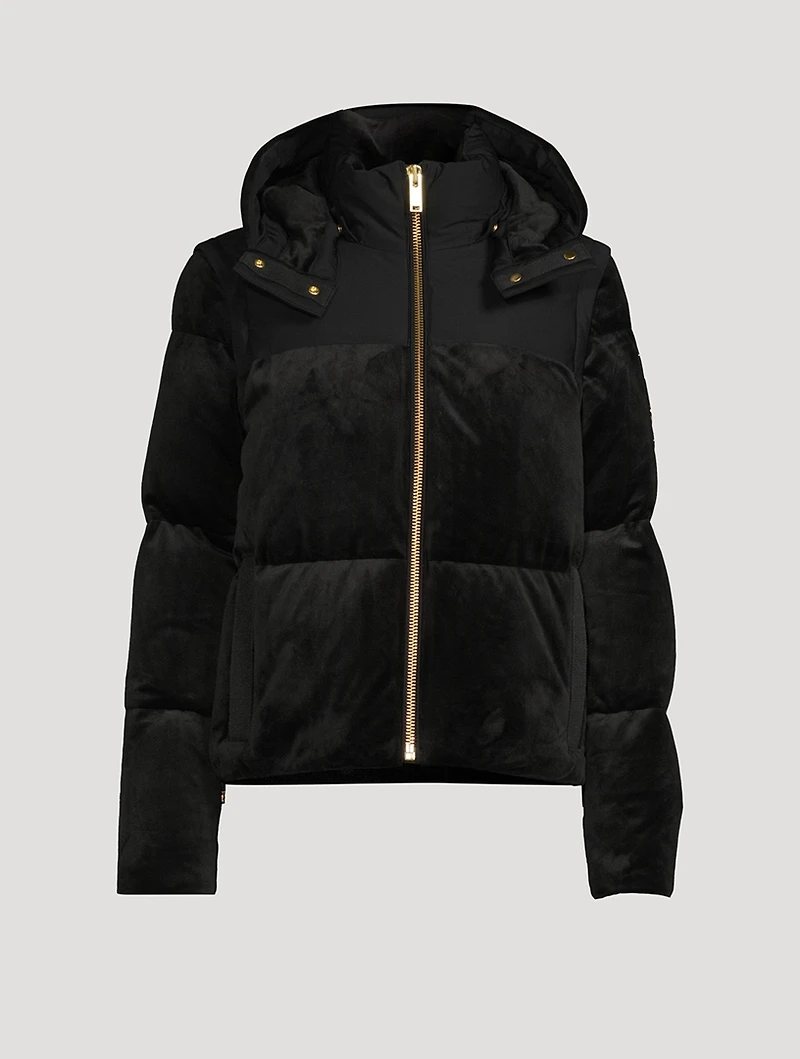 Comptoir Down Velvet Puffer Jacket