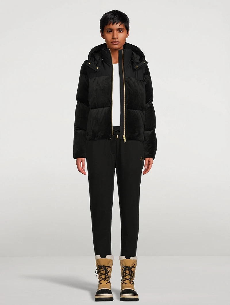 Comptoir Down Velvet Puffer Jacket