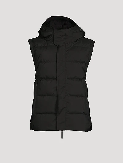 Lang Down Puffer Vest With Hood