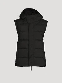 Lang Down Puffer Vest With Hood