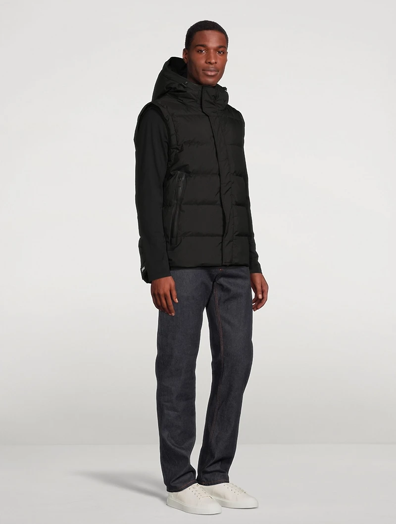 Lang Down Puffer Vest With Hood