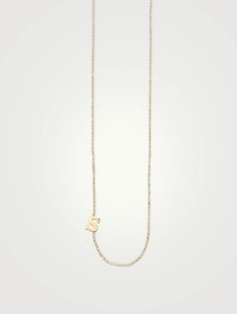 Love Letter 14K Gold Single Diamond Necklace