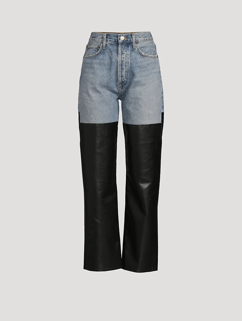 Pieced 90s Pinch Waist Jeans