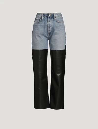 Pieced 90s Pinch Waist Jeans