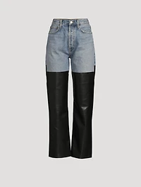 Pieced 90s Pinch Waist Jeans