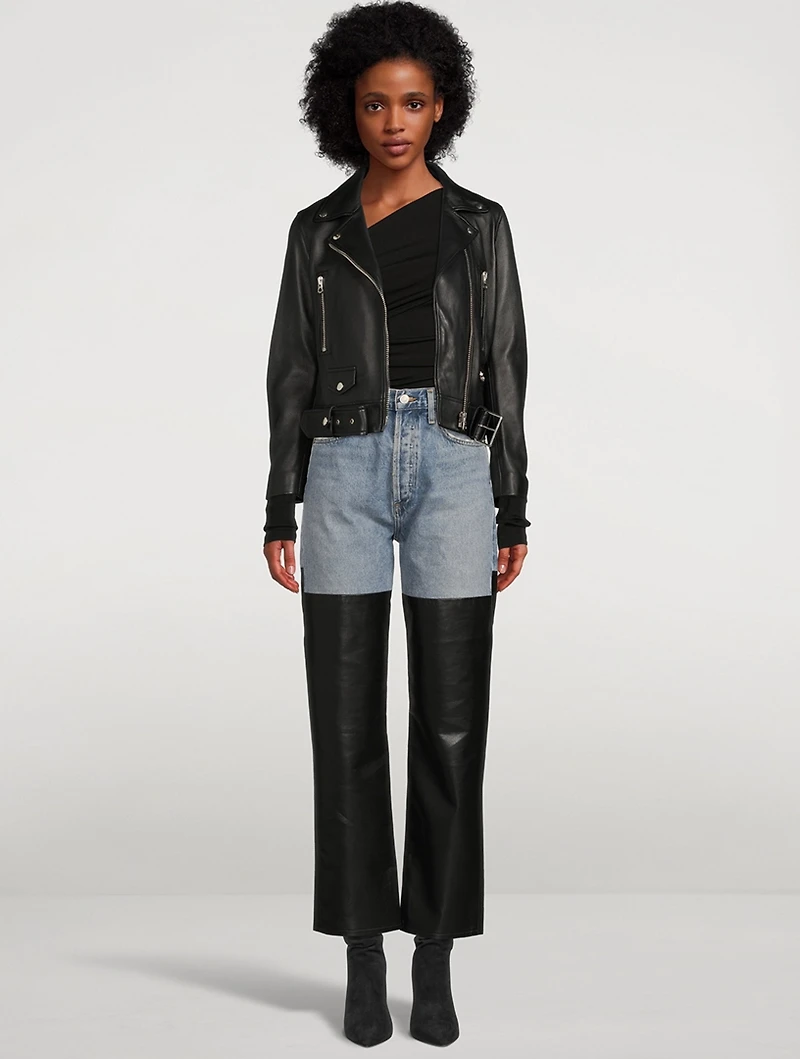Pieced 90s Pinch Waist Jeans