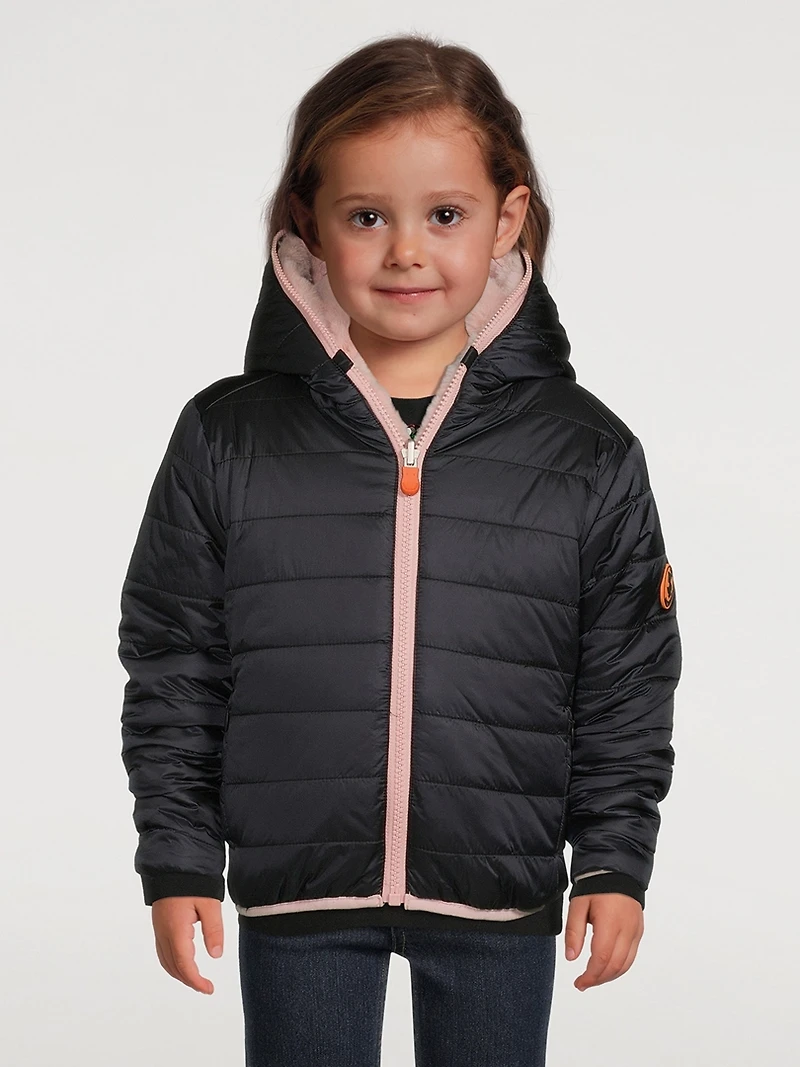 Kids Mimi Faux Fur Reversible Jacket With Hood