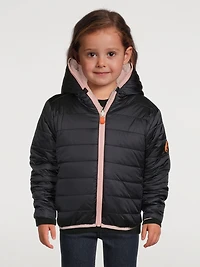 Kids Mimi Faux Fur Reversible Jacket With Hood