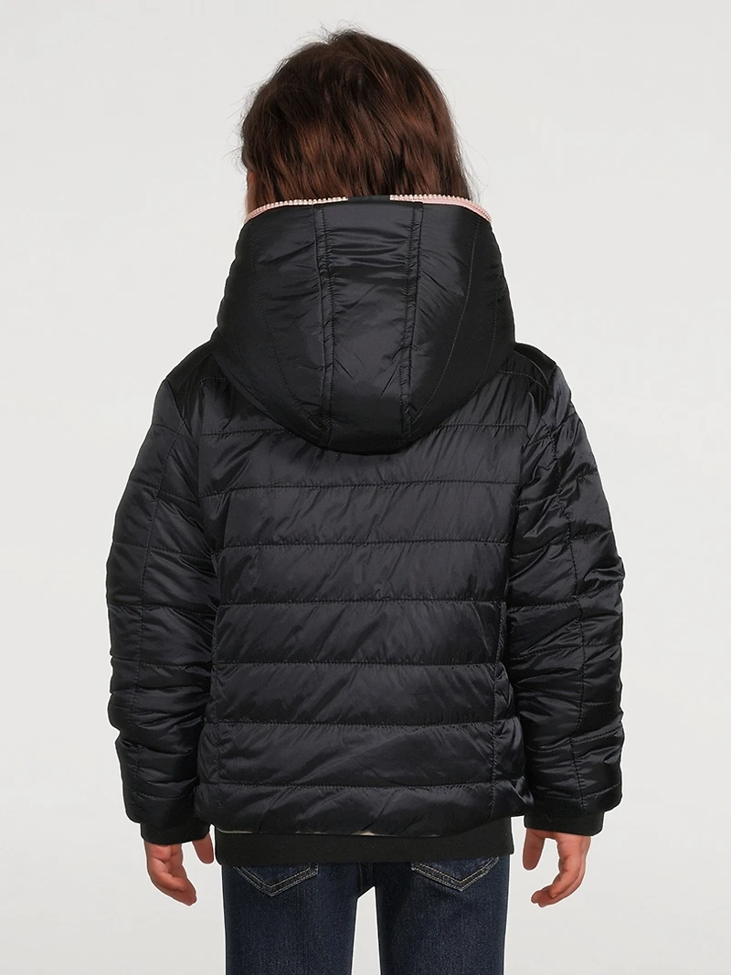 Kids Mimi Faux Fur Reversible Jacket With Hood